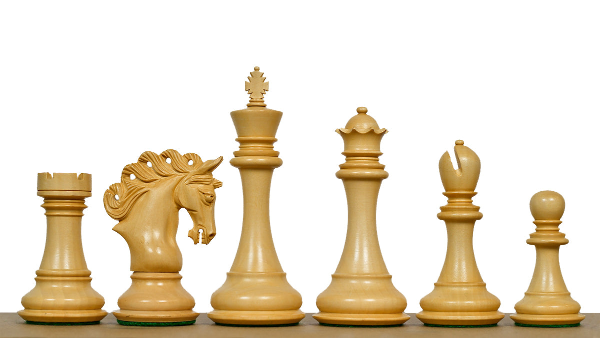 The Pegasus Series Artisan Staunton Chess Pieces version 2.0 in Ebony / Boxwood - 4.6" King