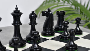 1900s' American Chess Company Reproduction Tournament Chess Set - In Ebony & Boxwood 3.8" King