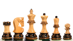 1959 Reproduced Russian Zagreb Staunton Series Chess Pieces in Burnt & Natural Box Wood - 3.89" King