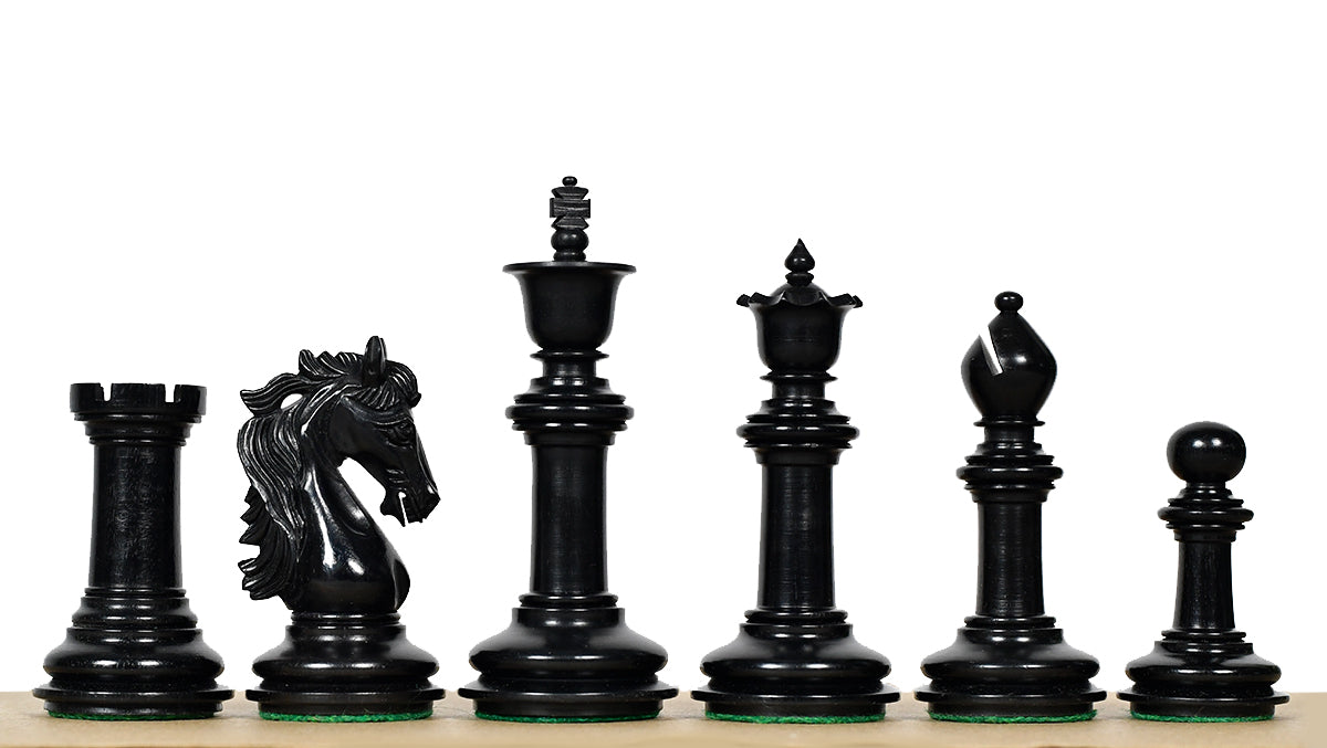 The French Warrior Luxury Wooden Chess Pieces in Ebony & Boxwood - 4.4" King