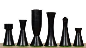 Minimalist Series Midnight Contemporary Chess Pieces in Ebonized Boxwood & Box Wood - 3.4" King