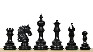 Admiral Series II Staunton Luxury Chess Pieces in Ebony Wood & Boxwood - 4.5" King