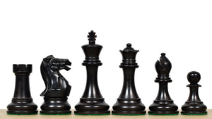 3.8" Pro Staunton Series Tournament Weighted Chess Pieces in Ebonized and Boxwood - 1264 Grams