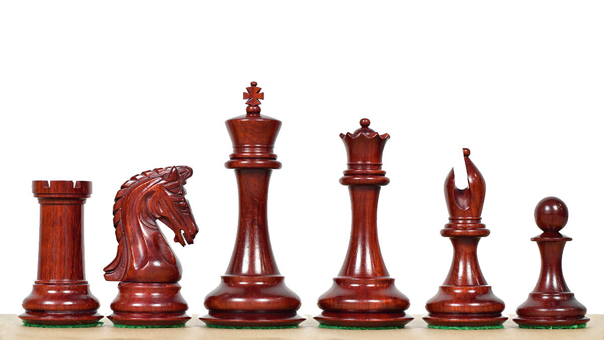 The 4.4 Inch Luxury Imperial Collector Series Artisan Chess Pieces Triple Weighted in Bud Rosewood and Boxwood - 1800 GMS