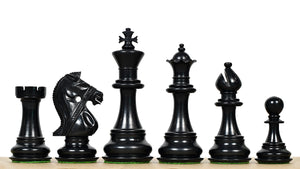 Noble Stallion Chess Set Bridle Edition in Ebony & Box Wood - 4.8" King