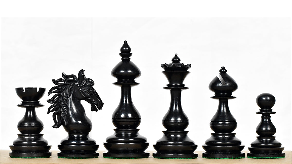 Wild Stallion Luxury Chess Pieces in Ebony & Boxwood - 4.4" King