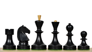Russian (Soviet Era) Series Chess Pieces in Ebonized Boxwood & Natural Boxwood - 3.75" King