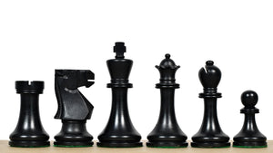 The Old Vintage English Staunton Series Chess Pieces in Ebonized wood & Boxwood - 3.8" King