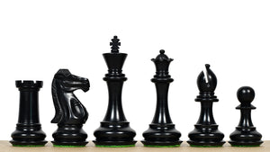 The Old Romeo Staunton Series Weighted Chess Pieces in Ebony & Box Wood - 3.8" King