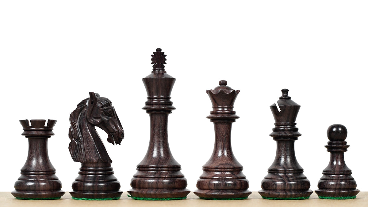 3.8'' New Columbian Staunton Series Chess Pieces in Rosewood & Boxwood - 1100 grams