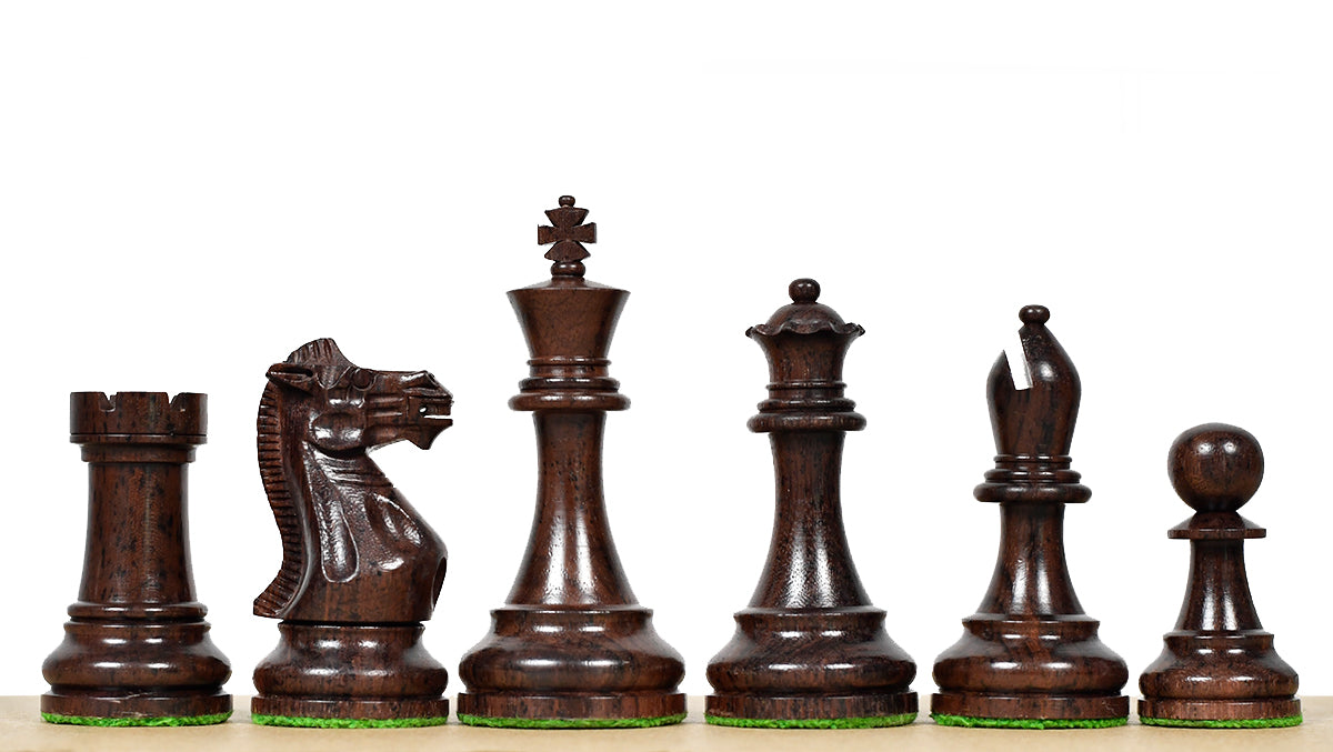 4.0'' Prestige Staunton Series Weighted Chess Pieces in Anjan Wood & Box Wood - 1560 Grams