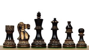 Burnt Blazed Series Handcarved Chess Pieces in Burnt Box Wood - 3.8" King - Best Seller