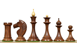 1950s' Soviet Russian (Queen' Gambit Series) Latvian Chess Pieces in Sheesham & Natural Boxwood - 4.1" King