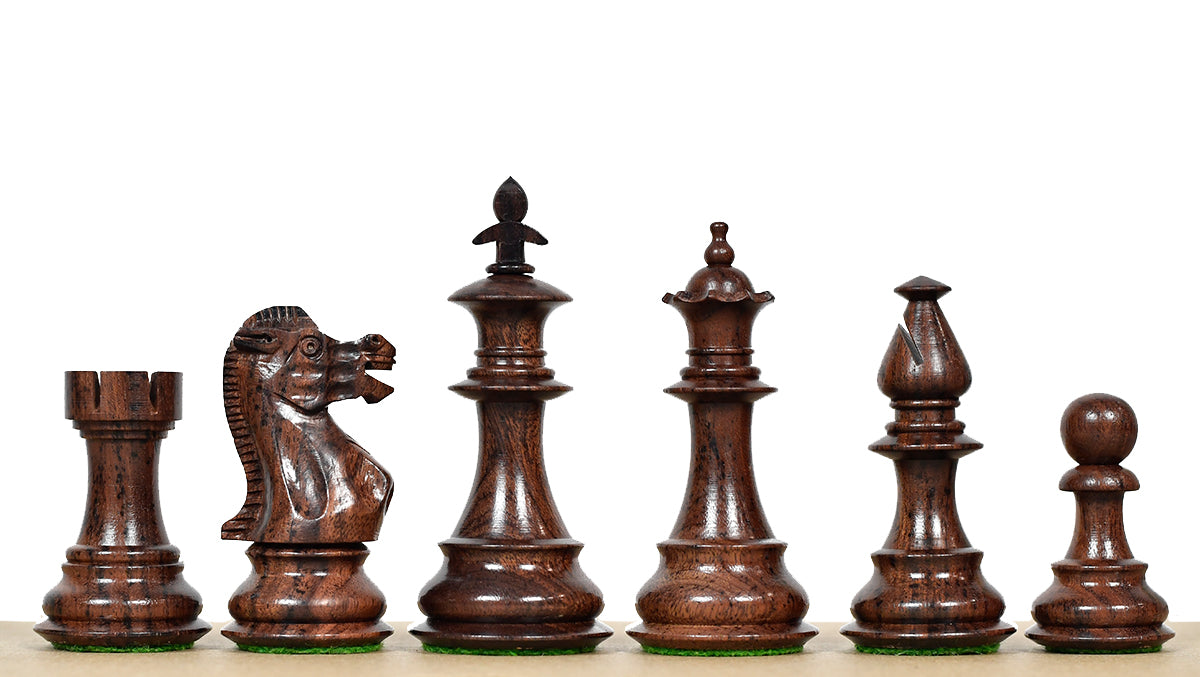 3.7'' British Staunton Series Wooden Chess Pieces in Anjan Wood & Box Wood - 1200 Grams
