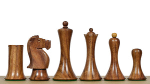 Minimalist Soviet-Style Chess Pieces In Sheesham & Boxwood - 3.7” King