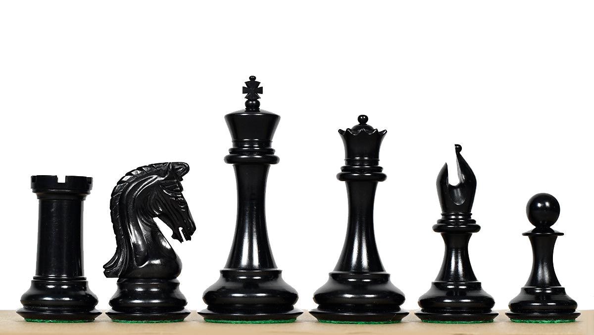 The 4.4 Inch Luxury Imperial Collector Series Artisan Chess Pieces Triple Weighted in Ebony and Boxwood - 1850 GMS