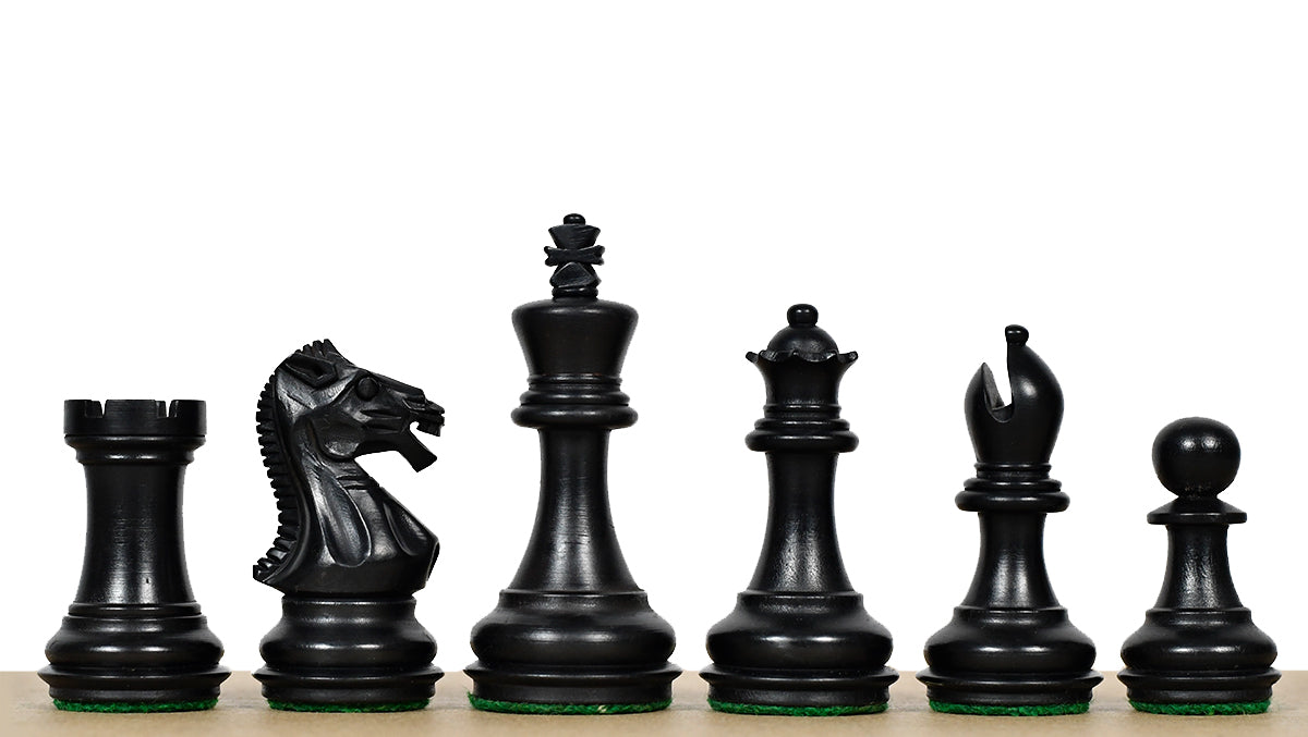 Laughing Knight Staunton Series Chess Pieces in Ebonized & Boxwood - 3.0" King