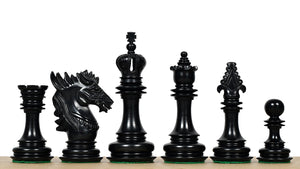 The Dragon Knight Series Wooden Chess Pieces Carved in Ebony / Boxwood - 4.7" King