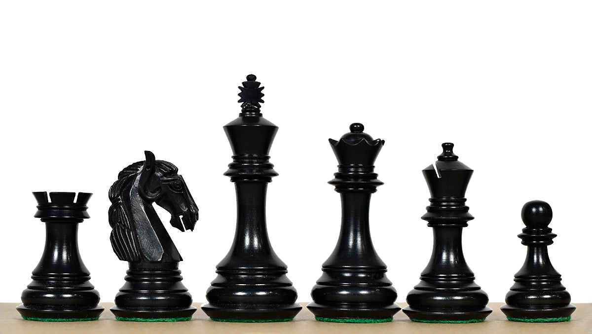 Columbian Staunton Series Chess Pieces in Ebony Wood & Box wood - 3.8" King