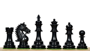 The Bridle Series Luxury Triple Weighted Chess Pieces in Ebony Wood / Boxwood - 4.2" King