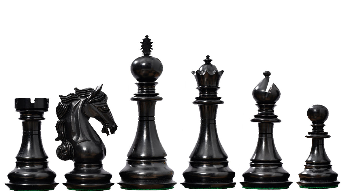 The Shera Series Staunton Triple Weighted Chess Pieces V2.0 in Ebony / Box Wood - 4.5" King