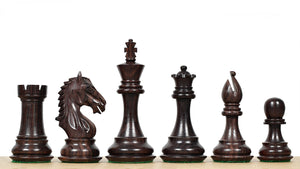 Derby Knight Staunton Weighted Chess Pieces in Rosewood & Boxwood - 4.1" King