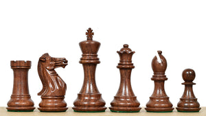 The Honour of Staunton (HOS) Series Weighted Chess Pieces in Sheesham & Natural Boxwood - 4.0" King