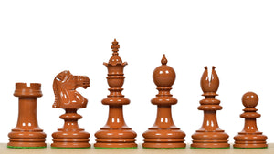 Exclusive Repro William Hallett High Class Chess Pieces in Golden Dyed & Boxwood Wood - 4.0"