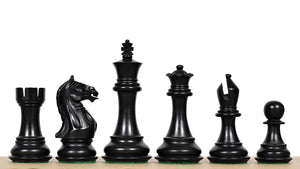 Fierce Knight (Queen's Gambit Series) Staunton Wooden Chess Pieces in Ebonized Boxwood & Box Wood - 4.0" King