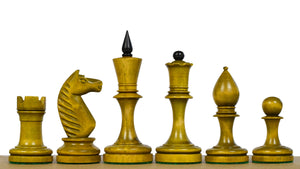 The Repro of Averbakh 1949 Moscow Chess Championship Chess Pieces in Ebonized & Antiqued Boxwood 4.20 inch King - 1130 Grams Weight