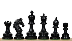 Indian Chetak II Customized Lead Weighted Luxury Chess Pieces in Ebony wood / Boxwood - 4.3" King extra Queens