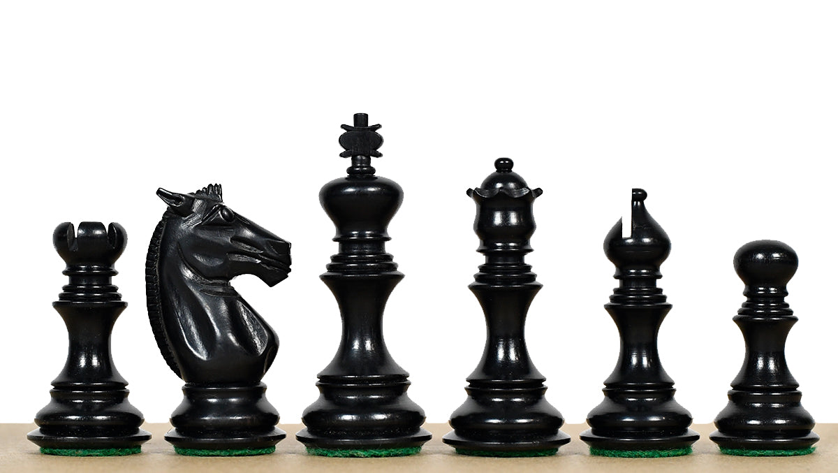 Meghdoot Staunton Series Wooden Chess Pieces in Ebony & Box Wood - 3.2" King