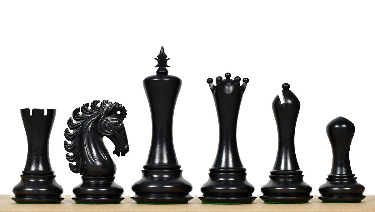 The Empire II Luxury Series Staunton Chess pieces in Ebony / Boxwood - 4.4" King
