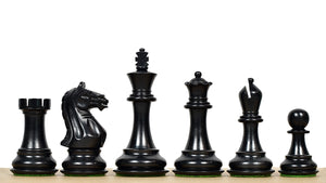 The 4 Inch Supreme Series (The Queen’s Gambit) Staunton Weighted Chess Pieces in Black Ebonized Wood & Boxwood - 1100 grams