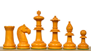 19th Century Antique Austrian Series Chess Pieces in Ebonized Boxwood & Antiqued Boxwood - 4.27" King - Colllector Chess