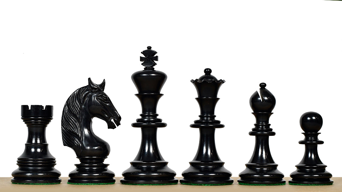 The Monarch’s Gambit Handcrafted Luxury Chess Pieces – in Ebony & Boxwood 4.4" King