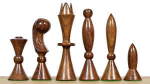 1958 ANRI Space Age Chess Pieces by Arthur Elliott in Sheesham & Box Wood - 4.25" King