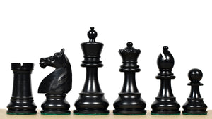 The 4" Repro of 1930s-70s Hastings Chess Congress Set Wooden Chess Pieces in Genuine Ebony & Indian Boxwood - 1350 Grams Weight