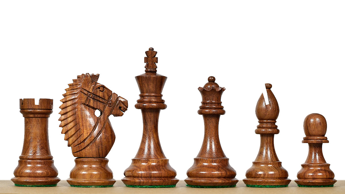 The Bridle Knight Series Wooden Chess Pieces in Sheesham & Box Wood - 4.0" King