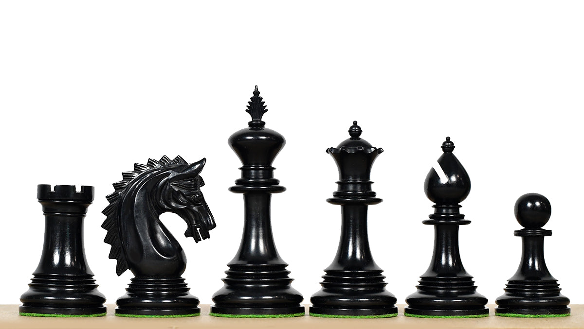 California Chrome Staunton Series Luxury Chess Pieces Version 2.0 in Ebony / Boxwood - 4.25" King