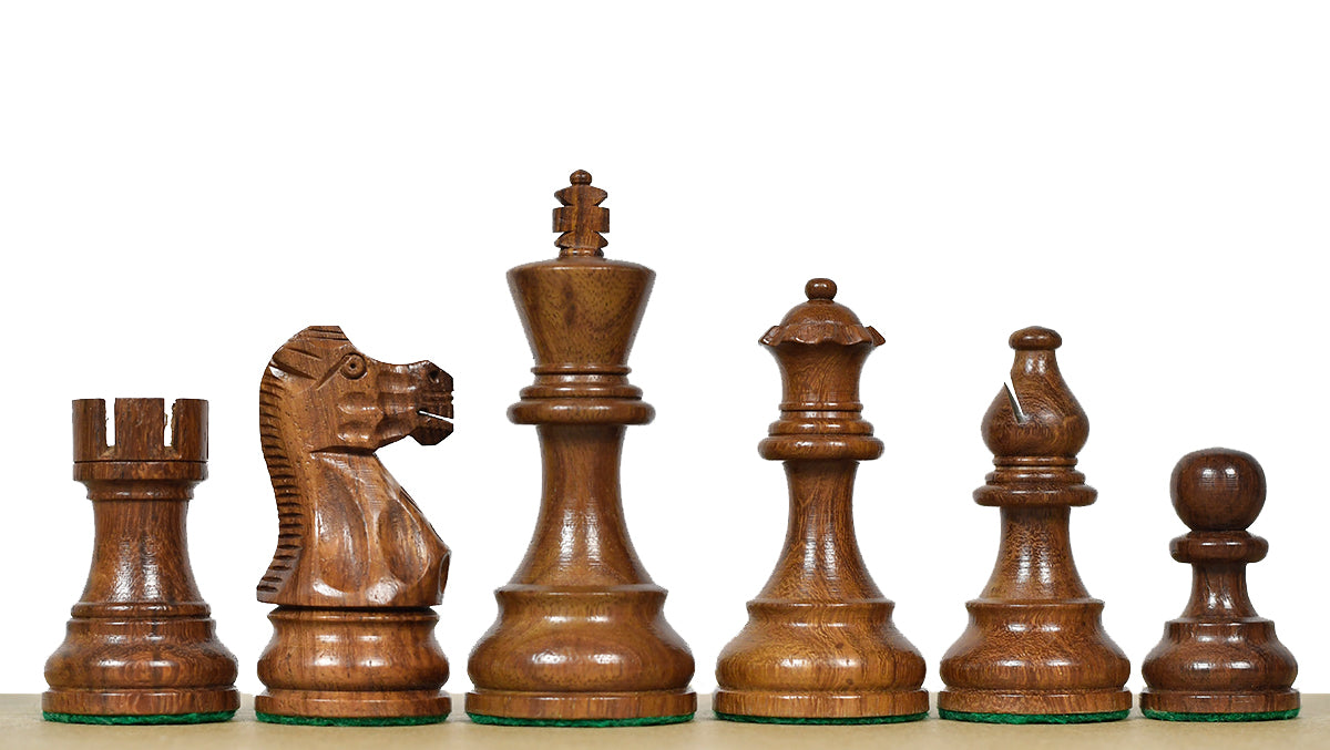 Smokey Staunton Series Chess Pieces in Sheesham & Boxwood - 3.8" King