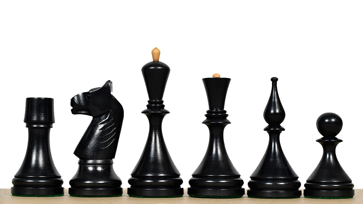 1961 Soviet Championship Baku Chess Pieces in Ebonized / Box wood - 4.05 King
