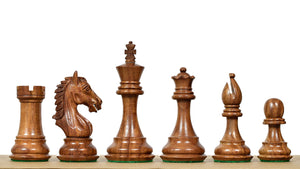 Derby Knight Staunton Weighted Chess Pieces in Sheesham & Boxwood - 4.1" King