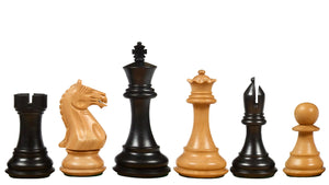 The Fierce Knight Staunton Wooden Chess Pieces in Ebonized Boxwood & Box Wood - 4.0" King
