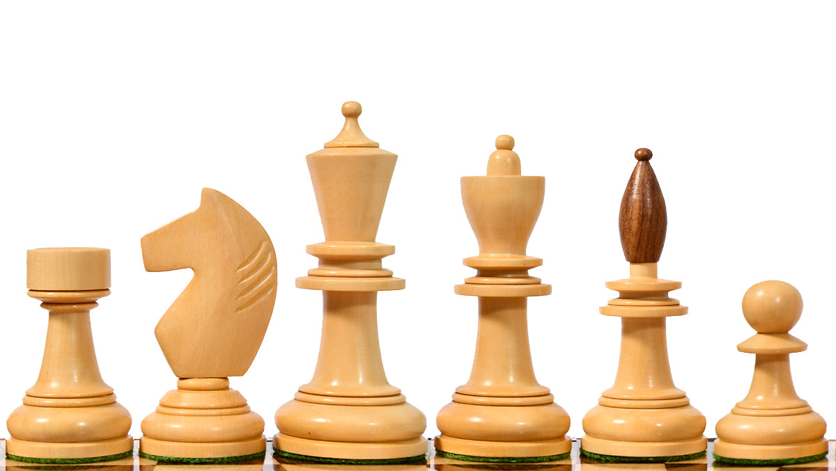 Hungarian Chess Pieces in Sheesham Wood & Natural Boxwood - 3.9" King