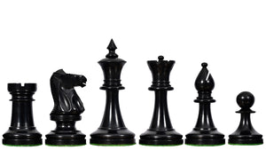 IMPROVED Repro 1904 Cambridge Springs International Tournament Chess Pieces in Ebonized & Antiqued Boxwood - 4" King