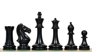 GM Blitz Edition Staunton Series Chess Pieces in Ebony Wood & Natural Boxwood - 3.75" King
