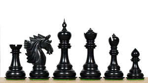 The Sher-E-Punjab Series Chess Pieces in Ebony Wood / Boxwood - 4.6" King