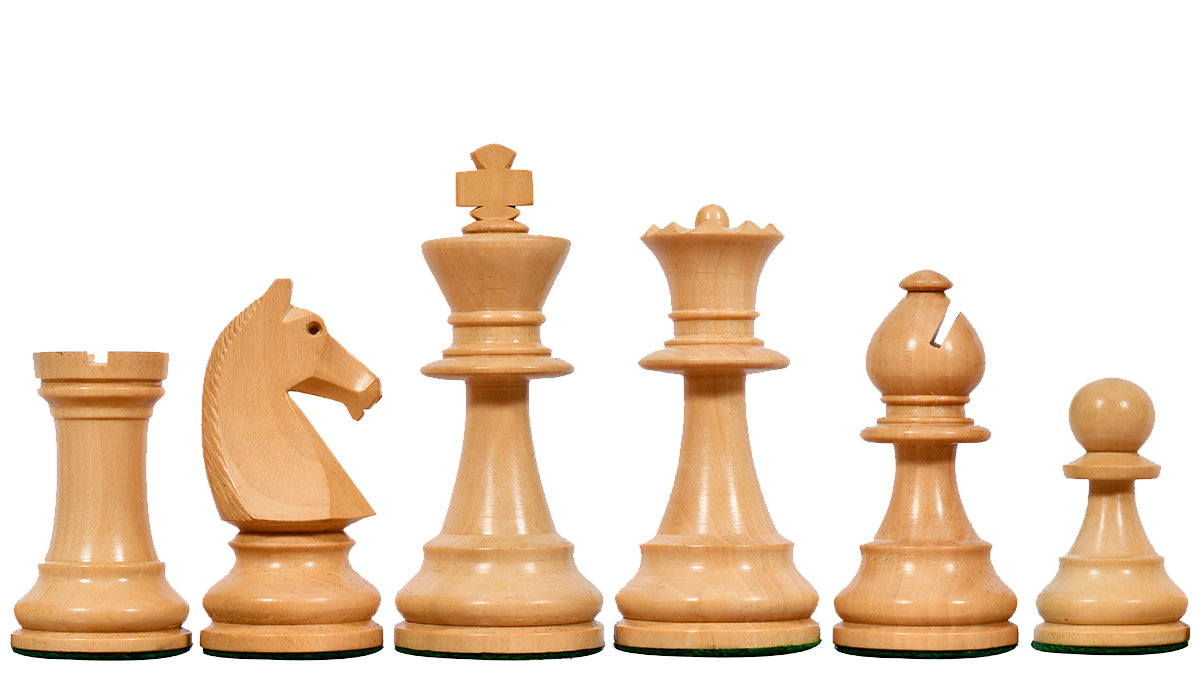 Reproduced 90s French Chavet Championship Tournament Chess Pieces V2.0 in Sheesham / Box Wood - 3.6" King