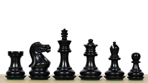 Collector Series Handcarved Staunton Chess Pieces in Ebonized Boxwood & Natural Boxwood - 2.6" King